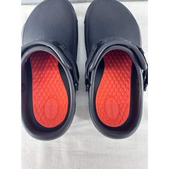 Crocs Literide Women sz 10 mens 8 Slip Resistant No Marking Work Clogs w Straps - Picture 3 of 11